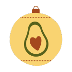 Avocado Weihnachtskugel